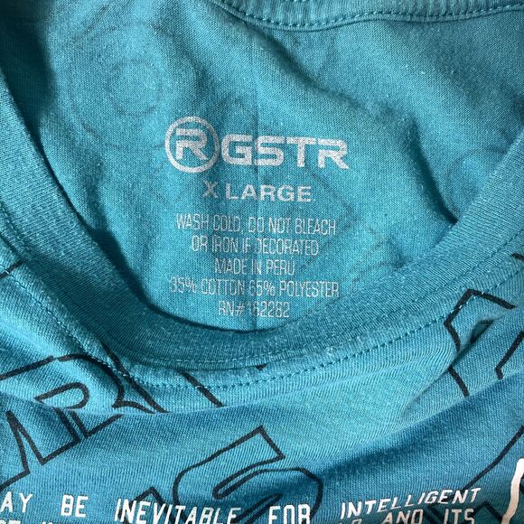 RGSTR Ambitious Turquoise Graphic T-shirt Empowering Streetwear Urban Hip Hop XL - Picture 8 of 8